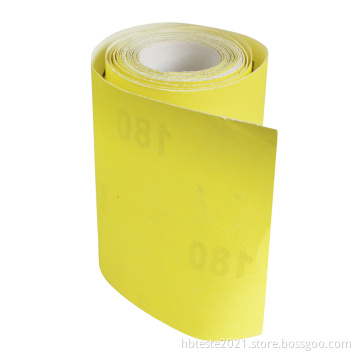 yellow sand paper roll white fused alumina aluminium oxide abrasive paper roll woodwork sanding roll